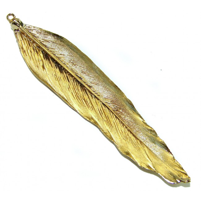 Stylish REAL Leaf dipped in copper .925 Sterling Silver and Copper Pendant