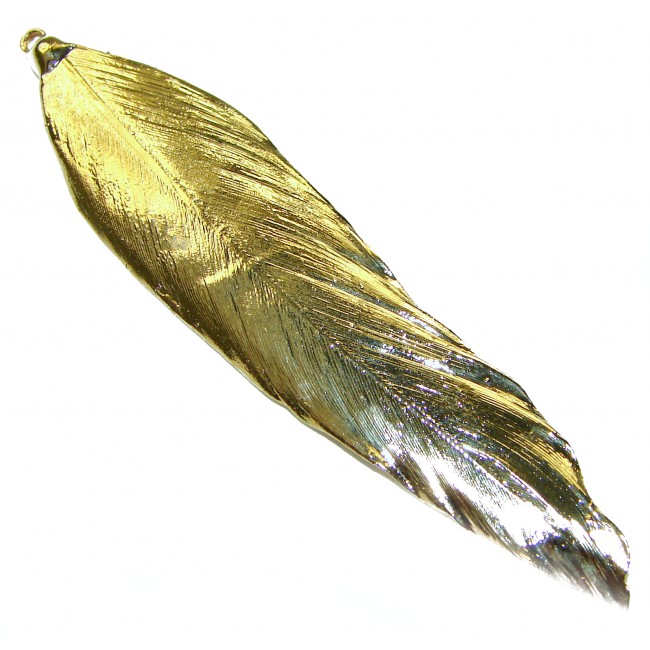 Stylish REAL Leaf dipped in copper .925 Sterling Silver and Copper Pendant