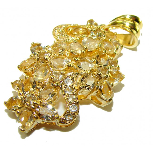 11.5 carat Citrine 18K Gold over .925 Sterling Silver Handcrafted pendant
