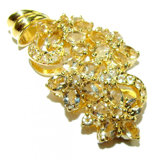 11.5 carat Citrine 18K Gold over .925 Sterling Silver Handcrafted pendant