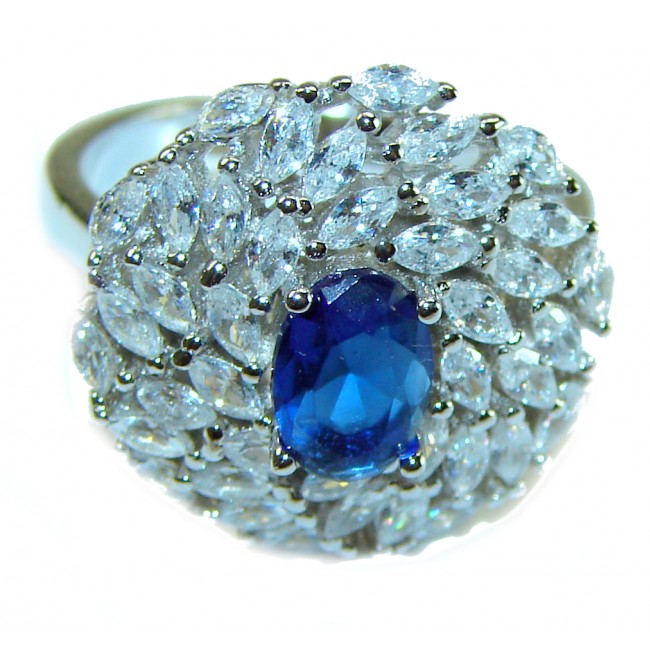 4.2 carat Amethyst Sapphire .925 Sterling Silver Handcrafted Ring size 6