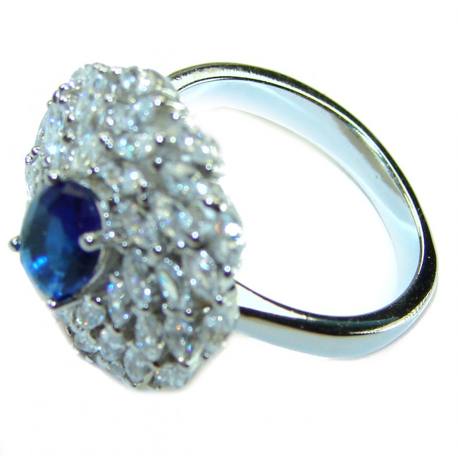 4.2 carat Amethyst Sapphire .925 Sterling Silver Handcrafted Ring size 6