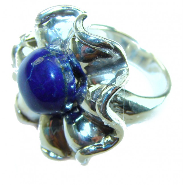 Authentic 6.5 carat LAPIS lazuli .925 Sterling Silver handcrafted Ring size 7