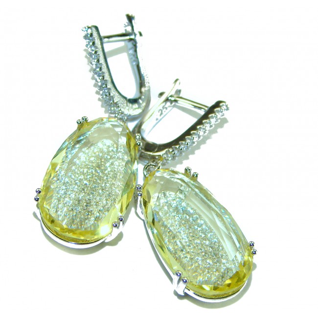 Splendid 14.5 carat Citrine .925 Sterling Silver Handcrafted Earrings