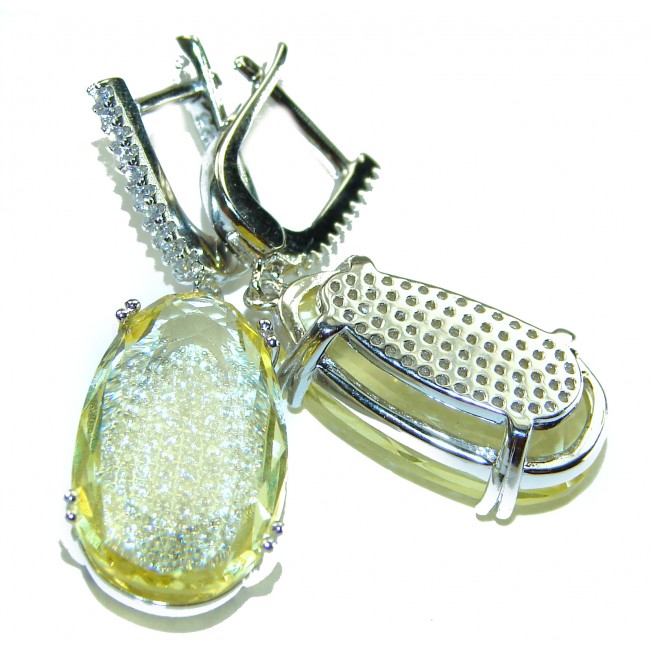 Splendid 14.5 carat Citrine .925 Sterling Silver Handcrafted Earrings