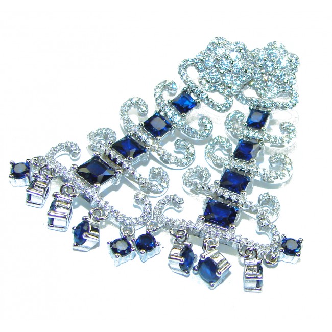 Emily authentic 12.2 carat Sapphire .925 Sterling Silver handcrafted earrings