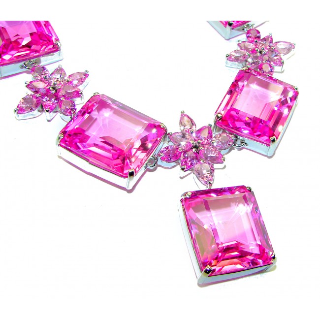 Tiffany - Magnificent Pink 344.5 carat Pink Sapphire .925 Sterling Silver handcrafted Large Statement necklace, 210.6 grams