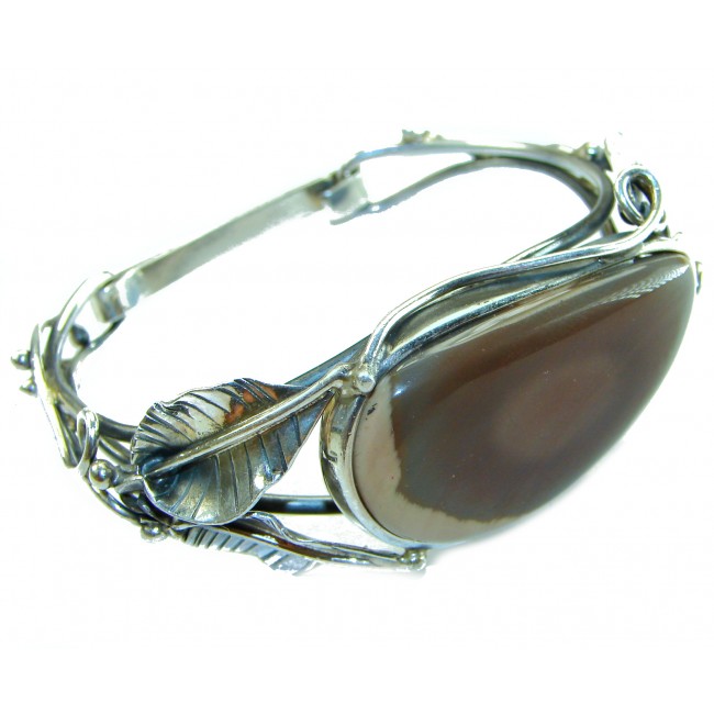 Fancy Quality Imperial Jasper .925 Sterling Silver Bracelet