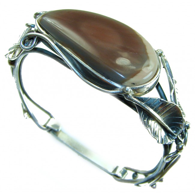 Fancy Quality Imperial Jasper .925 Sterling Silver Bracelet