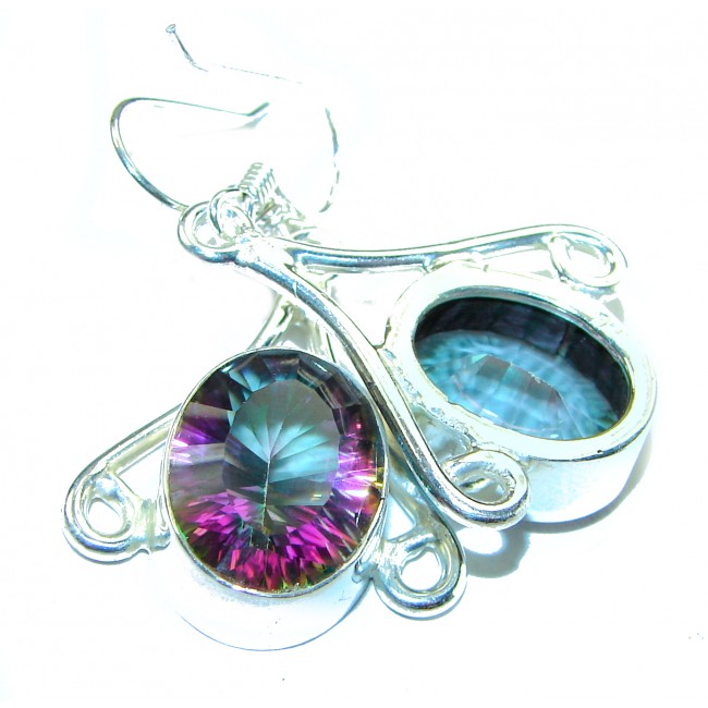 14.2 carat Mystic Topaz .925 Sterling Silver earrings