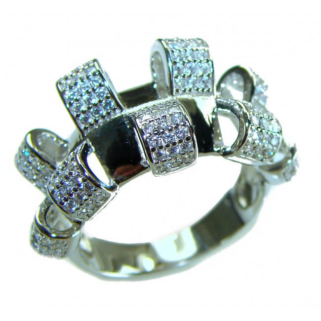 Extravaganza 9.8 carat White Topaz .925 Sterling Silver brilliantly handcrafted ring s. 6 3/4