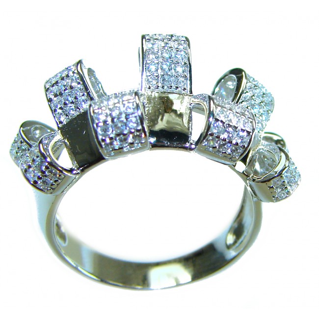 Extravaganza 9.8 carat White Topaz .925 Sterling Silver brilliantly handcrafted ring s. 6 3/4