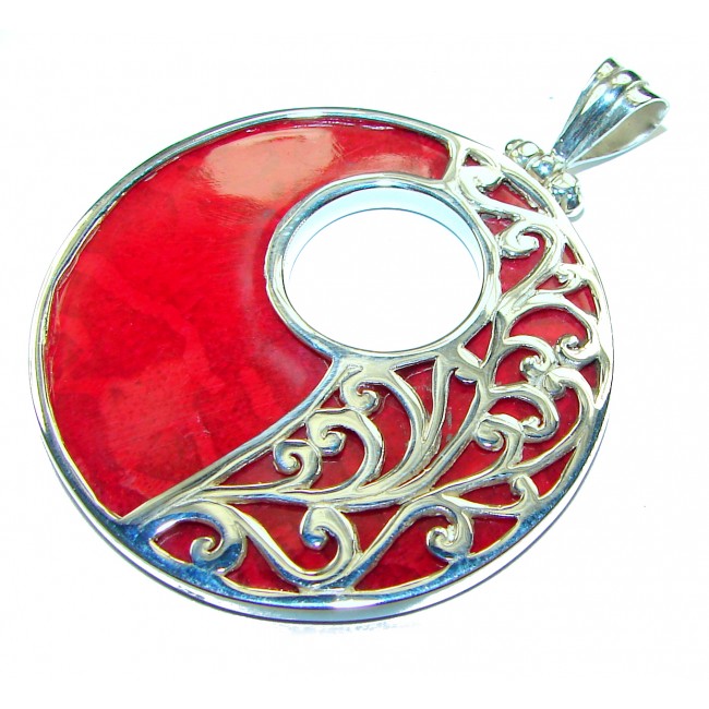 Authentic Coral .925 Sterling Silver handmade pendant