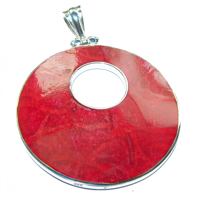 Authentic Coral .925 Sterling Silver handmade pendant
