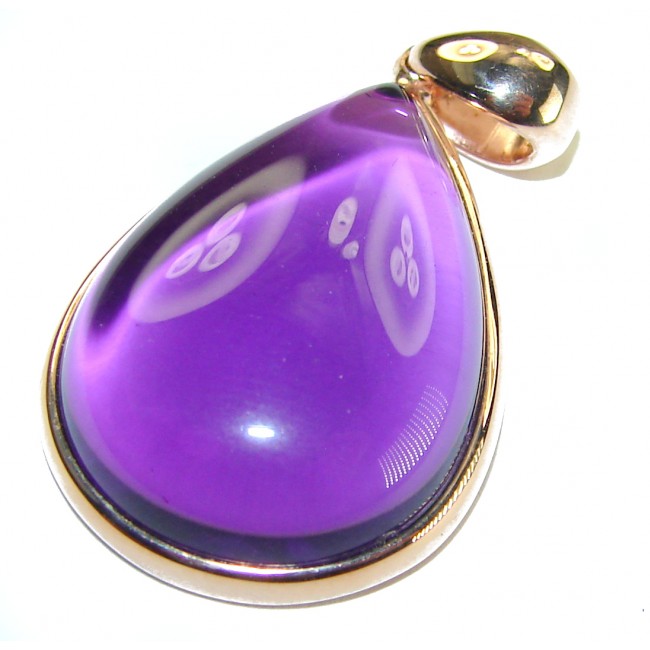 Beautiful Simplicity 22.5 carat Amethyst 14K Gold over .925 Sterling Silver handcrafted Pendant