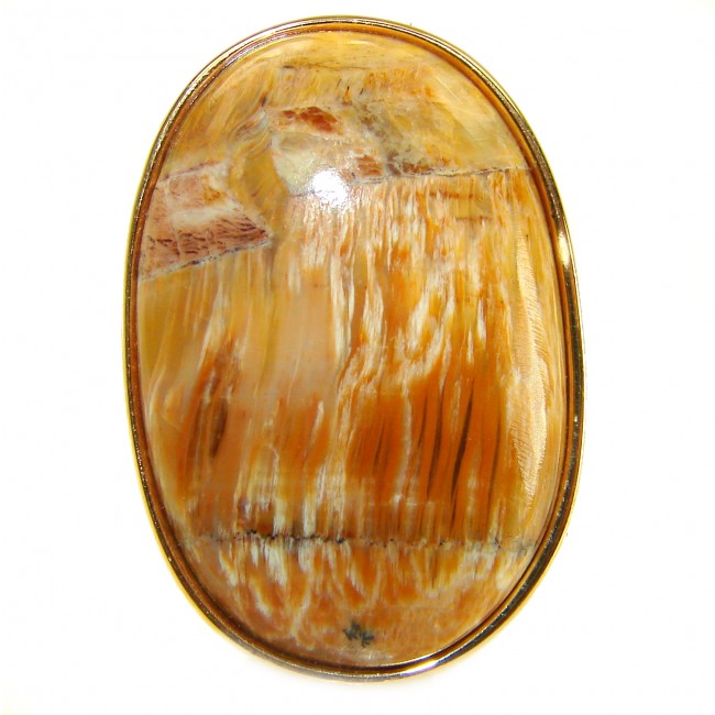 Large Silky Golden Pietersite 14K Gold over .925 Sterling Silver handmade Ring size 9 3/4
