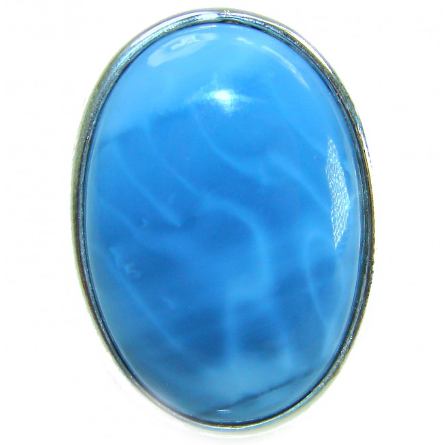 Peace 25.9 carat authentic Aquamarine .925 Sterling Silver Handcrafted Ring size 8 adjustable - Close-up of Peace 25.9 carat Aquamarine in .925 Sterling Silver setting