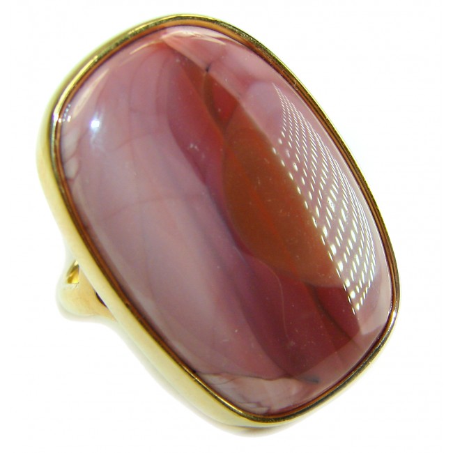 Genuine Imperial Jasper 14K Gold over .925 Sterling Silver handcrafted ring s. 7