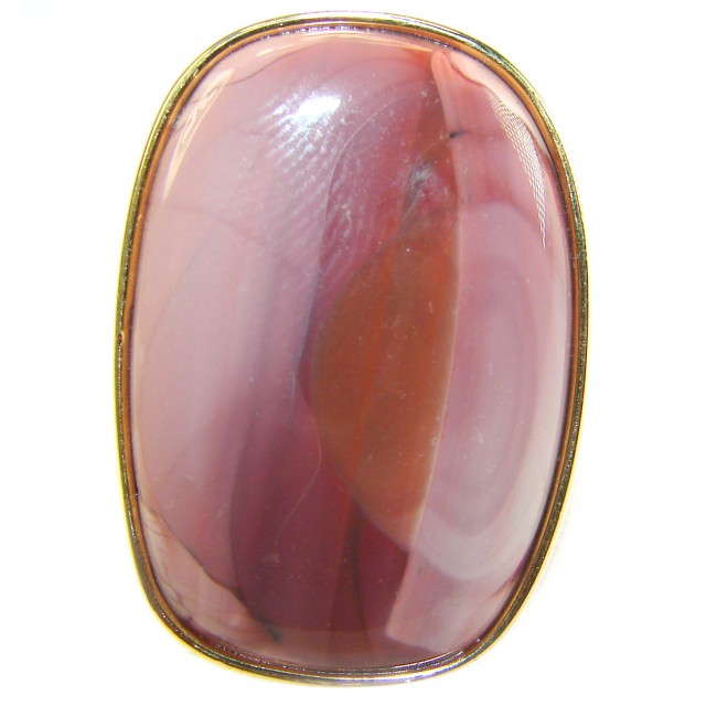 Genuine Imperial Jasper 14K Gold over .925 Sterling Silver handcrafted ring s. 7