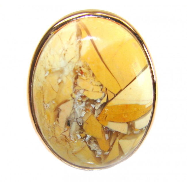 Flawless Australian Bracciated Mookaite 14K Gold over .925 Sterling Silver Ring size 8 adjustable