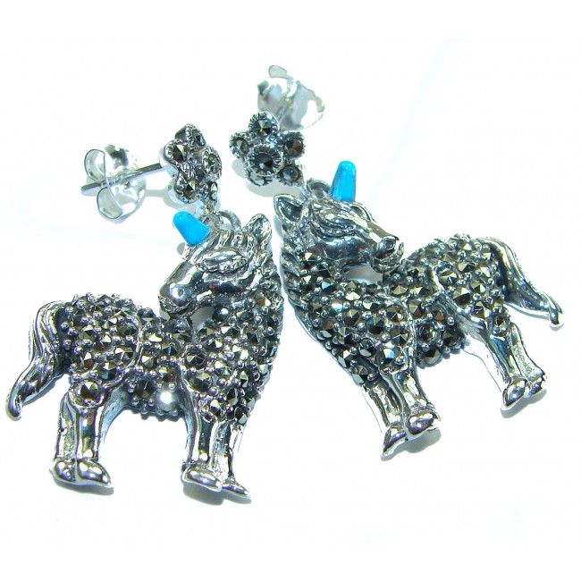 My sweet Unicorns Marcasite .925 Sterling Silver handmade Earrings