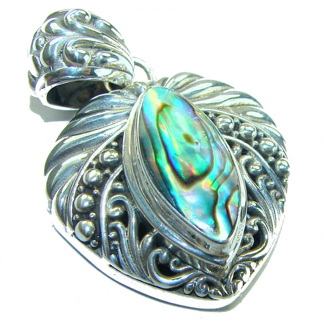 Gift of the Sea Natural Rainbow Abalone .925 Sterling Silver handmade Pendant