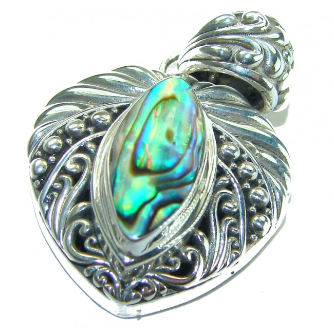 Gift of the Sea Natural Rainbow Abalone .925 Sterling Silver handmade Pendant