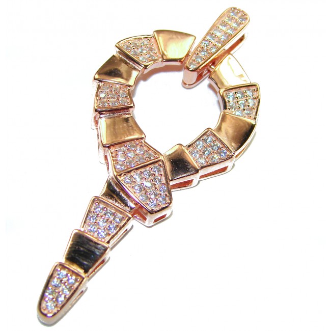 Cleopatra - The Egyptian Cobra White Sapphire 18K Rose Gold over .925 Sterling Silver Pendant
