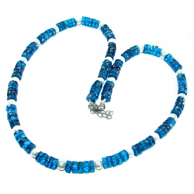 Costa Daurada 55.5 carat authentic Apatite .925 Sterling Silver handmade necklace