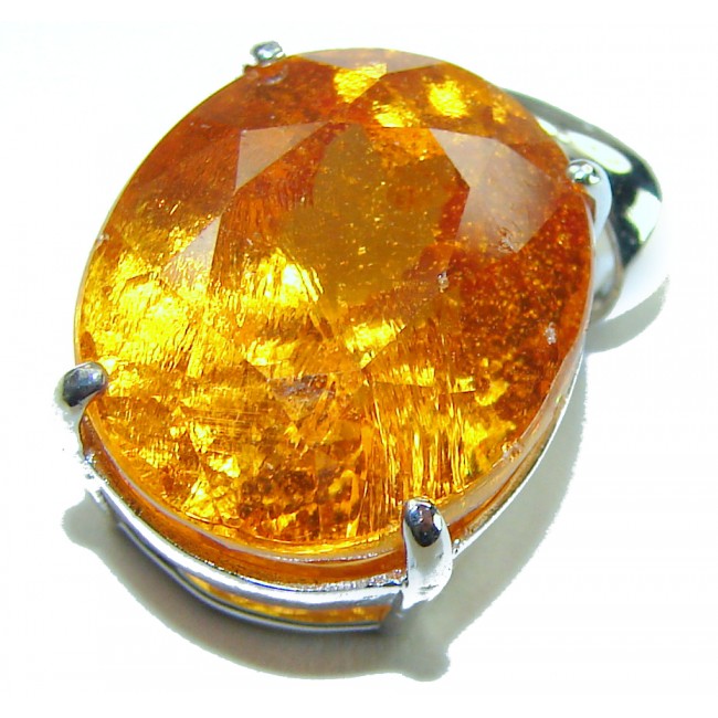 Unique design 10.2 yellow Sapphire .925 Sterling Silver handmade Pendant