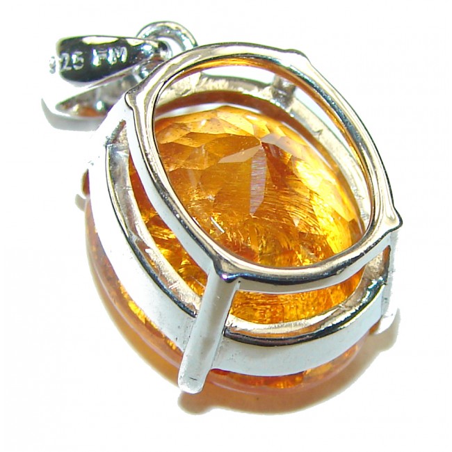 Unique design 10.2 yellow Sapphire .925 Sterling Silver handmade Pendant
