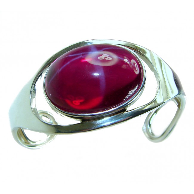 Bellezza Genuine 31.5 CARAT Star Ruby .925 Sterling Silver HUGE Bracelet / Cuff