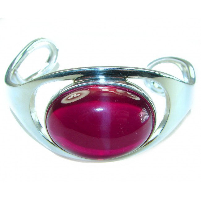 Bellezza Genuine 31.5 CARAT Star Ruby .925 Sterling Silver HUGE Bracelet / Cuff