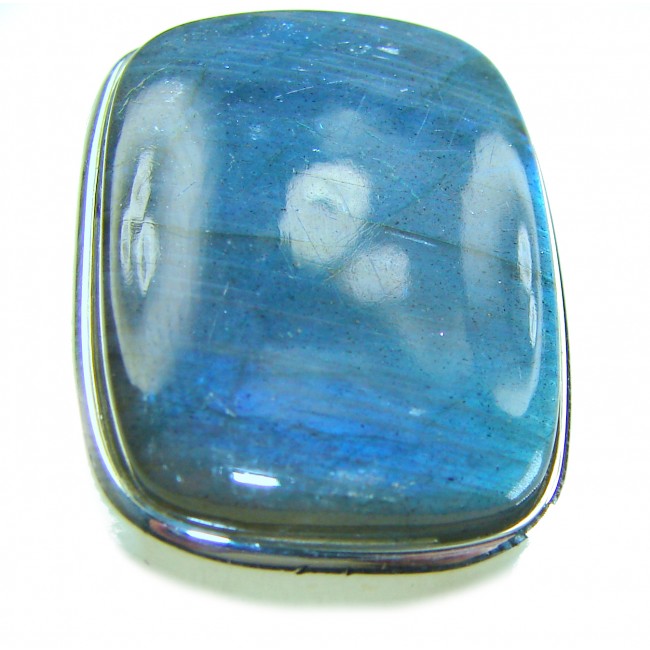 Shimmering Natural Labradorite .925 Sterling Silver handcrafted Large ring size 8 adjustable
