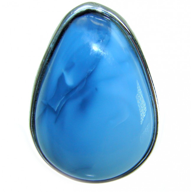 Fancy Style Angelite .925 Sterling Silver Ring s. 7 adjustable