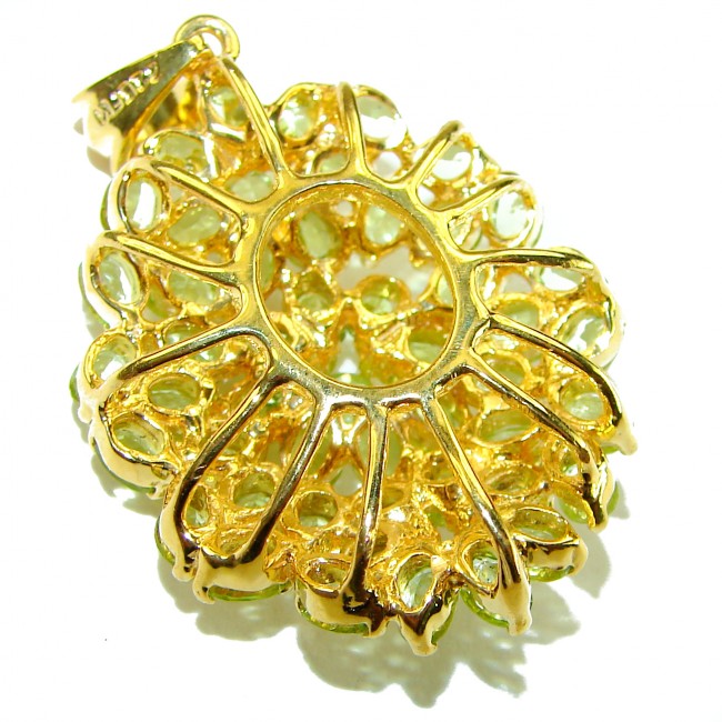 Alessia authentic 45.9 carat Brazilian Peridot 18K Gold over .925 Sterling Silver handmade Pendant