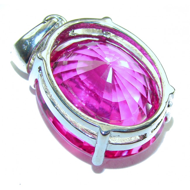 Pink Rose - Oval cut 22.4 carat Pink Sapphire .925 Sterling Silver handcrafted pendant
