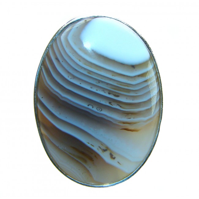Top quality Botswana Agate .925 Sterling Silver handcrafted Ring s. 8 adjustable