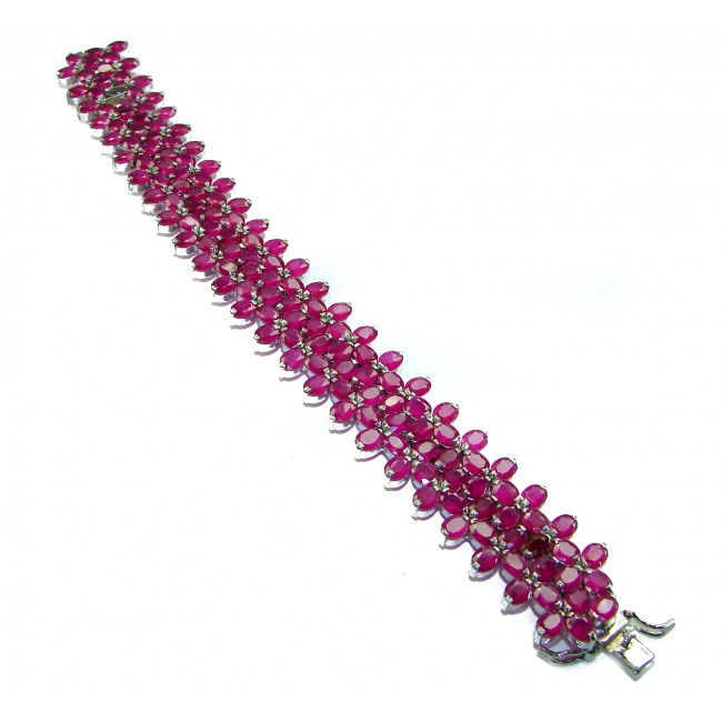 Carmen - Precious Natural 258.5 carat Ruby .925 Sterling Silver handcrafted bracelet
