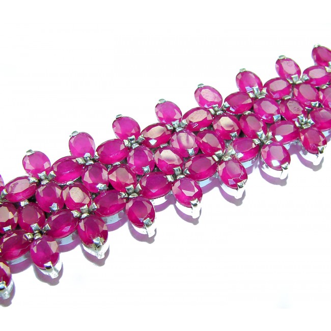 Carmen - Precious Natural 258.5 carat Ruby .925 Sterling Silver handcrafted bracelet