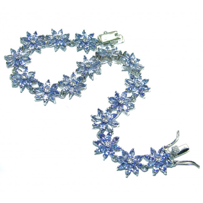 Fancy Authentic 29.8 carat Tanzanite .925 Sterling Silver handcrafted Bracelet