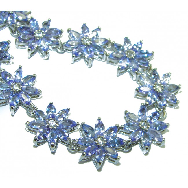 Fancy Authentic 29.8 carat Tanzanite .925 Sterling Silver handcrafted Bracelet