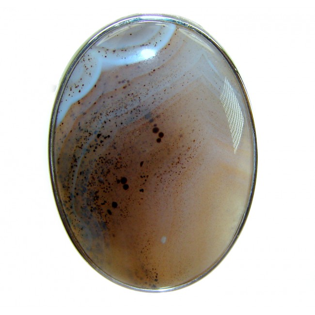 Top Quality Botswana Agate .925 Sterling Silver handcrafted Ring s. 8 adjustable