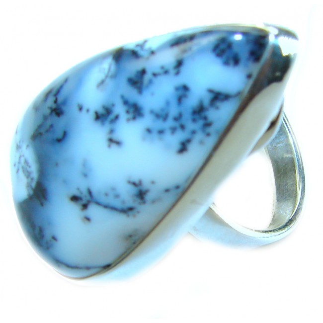 Top Quality Dendritic Agate .925 Sterling Silver handcrafted Ring s. 7 adjustable