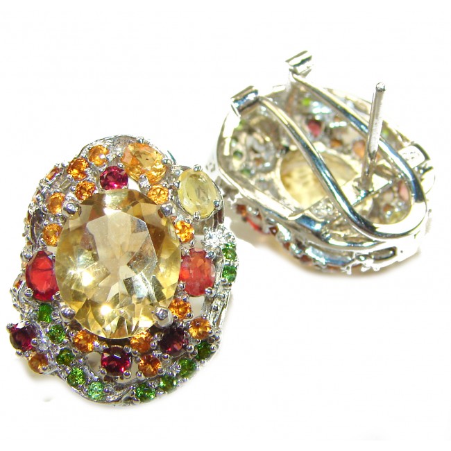Olivia - Exclusive 12.2 CARAT authentic Citrine .925 Sterling Silver handmade Earrings