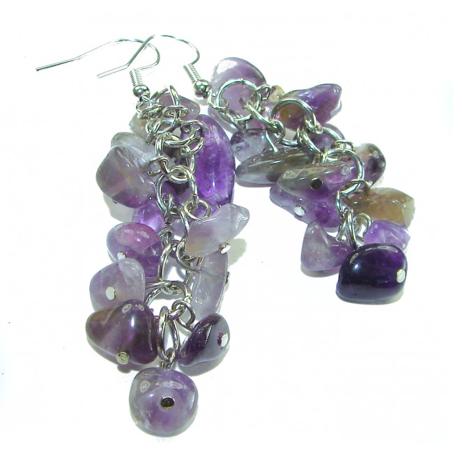 Purple Beauty - authentic 28.7 carat Amethyst .925 Sterling Silver handcrafted earrings
