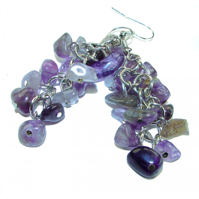 Purple Beauty - authentic 28.7 carat Amethyst .925 Sterling Silver handcrafted earrings