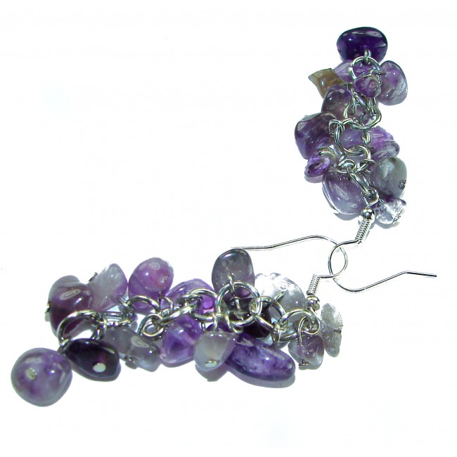 Purple Beauty - authentic 28.7 carat Amethyst .925 Sterling Silver handcrafted earrings