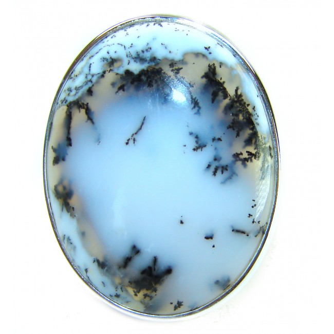 Top Quality Dendritic Agate .925 Sterling Silver handcrafted Ring s. 7 adjustable