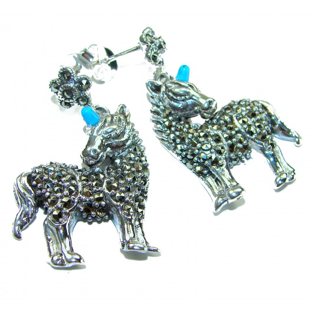 My sweet Unicorns Marcasite .925 Sterling Silver handmade Earrings